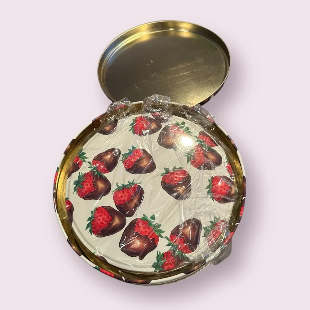 Department 56 Sweets Chocolate Covered Strawberry Round Nesting Tin Set - Picture 8 of 12